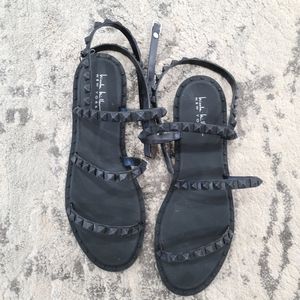 Black gladiator sandals